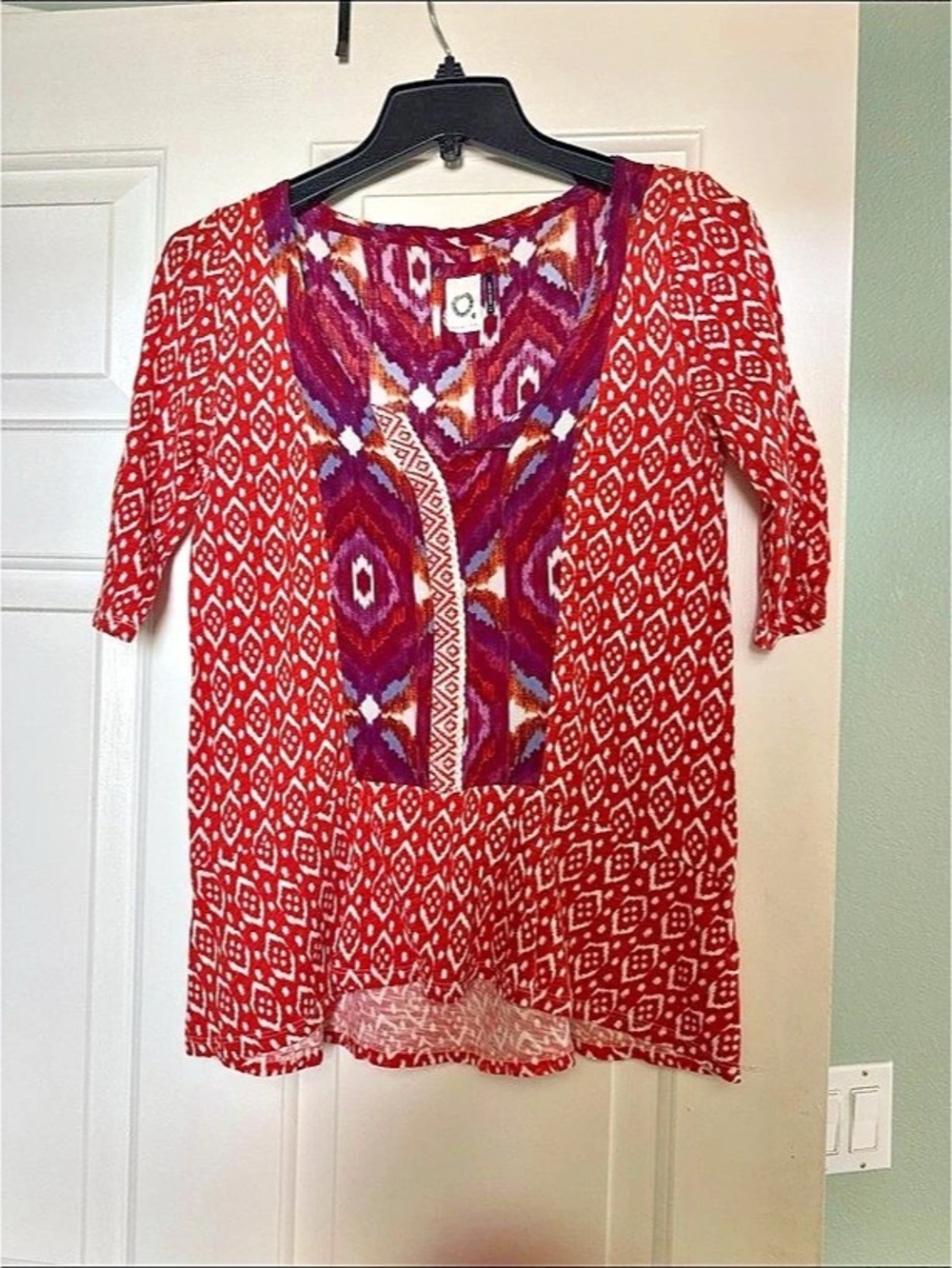 Anthropologie, Akemi + Kin Geometric Tunic in Red.  Size XS